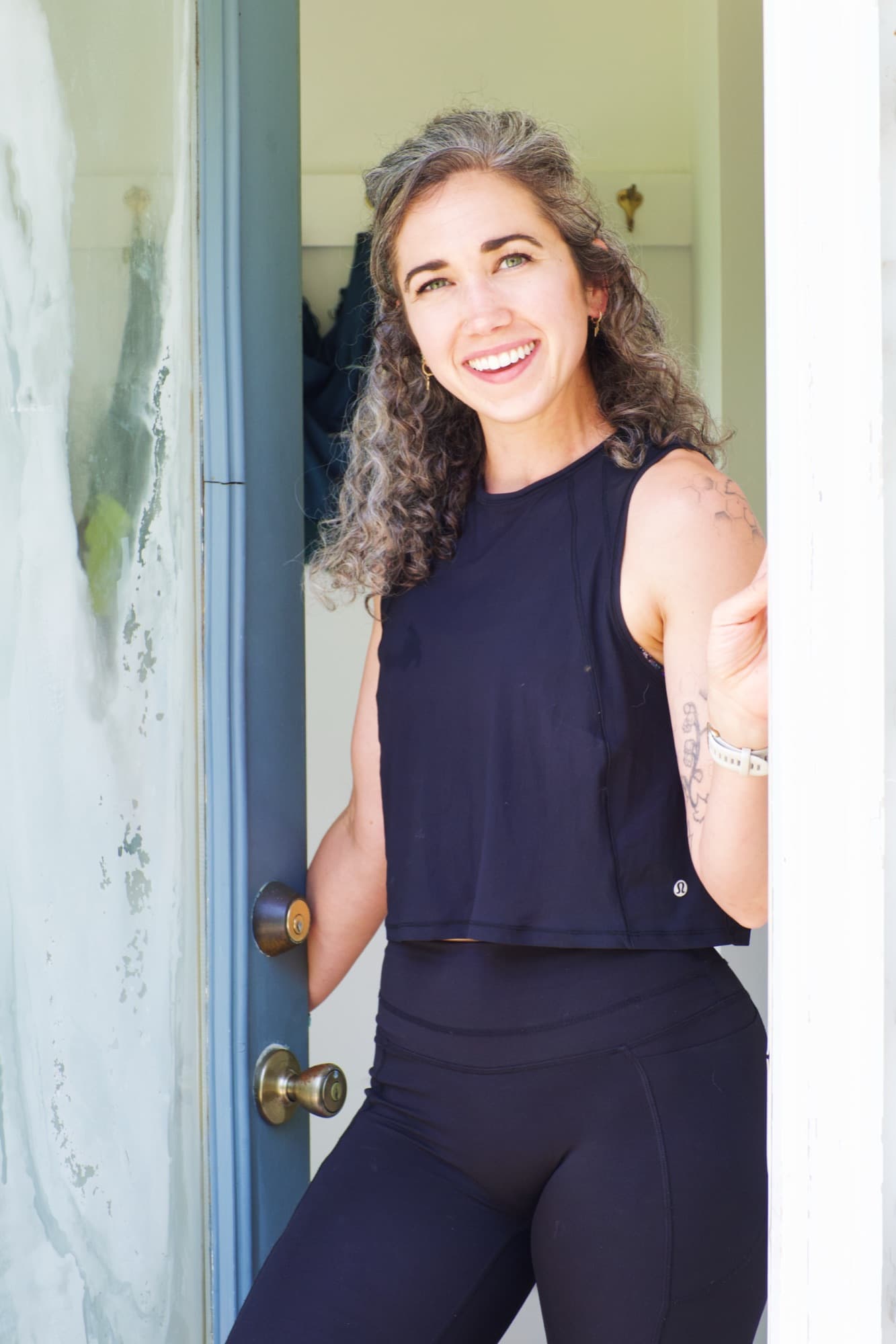Tarah Romano, personal trainer and endurance coach, at her Arlington, VA studio